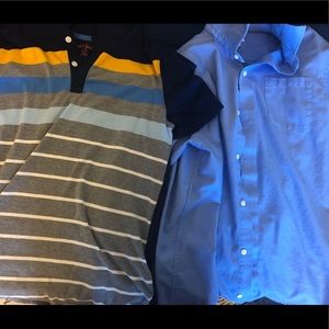 2 boys shirts: one button-down short & long sleeve